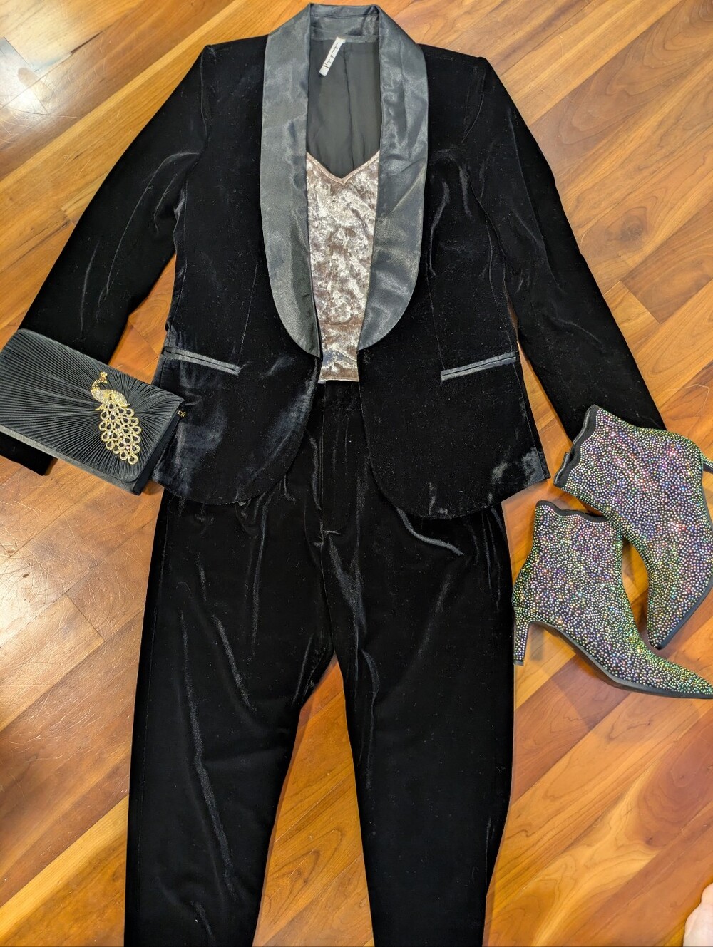 InWear Black Velvet Pants With Willow & Clay Black Velvet Blazer
